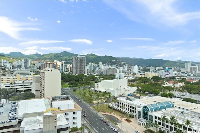 property's view of city with a mountain view
