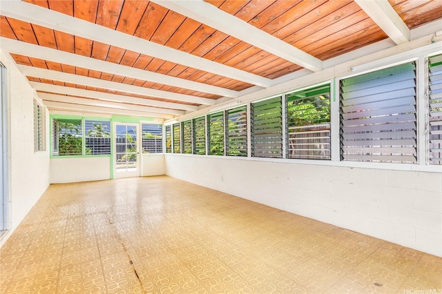 1182 Lauloa St, Kailua, HI 96734 - unfurnished sunroom with beamed ceiling
