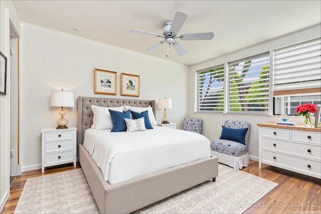 1182 Lauloa St, Kailua, HI 96734 - bedroom featuring ceiling fan and wood finished floors