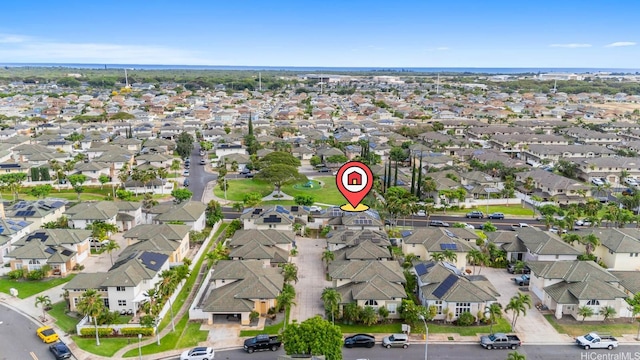 bird's eye view with a residential view