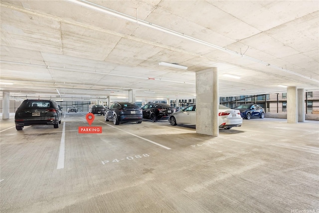 view of parking garage