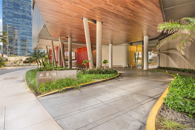 exterior space with a view of city