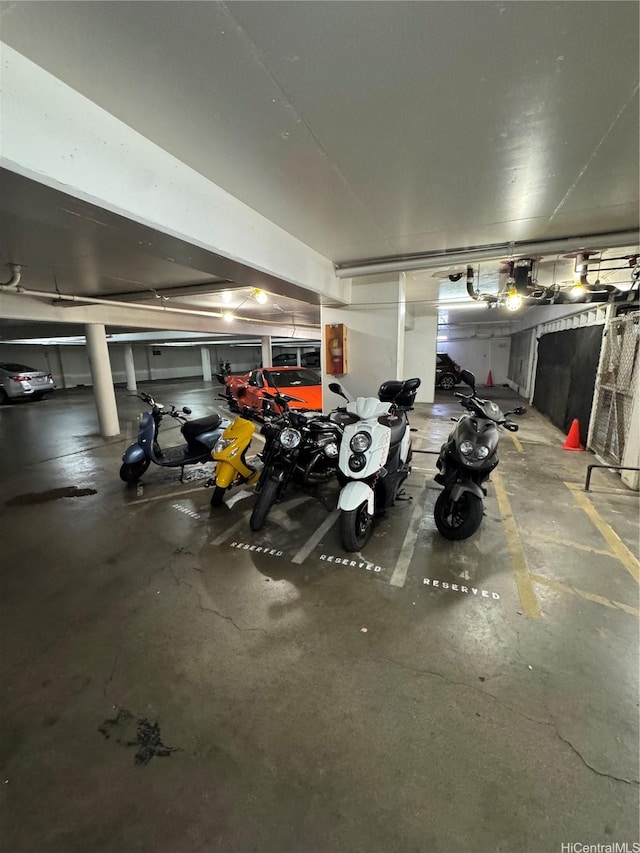 view of parking garage