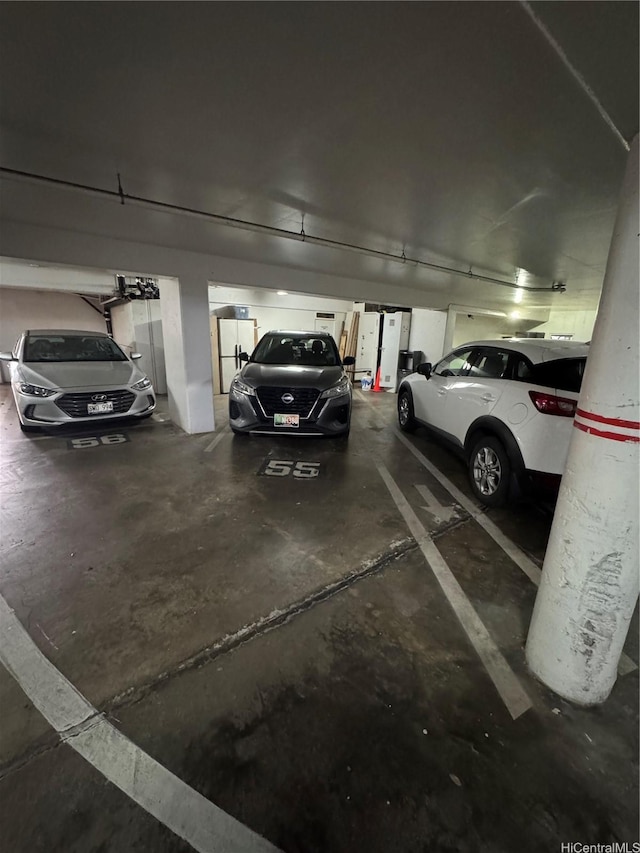 view of parking garage