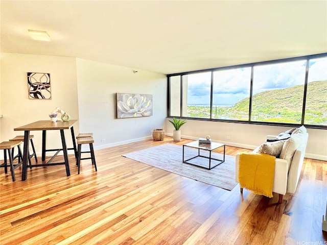 555 Hahaione St Unit 10F, Honolulu, HI 96825 - living room featuring light wood-type flooring and baseboards
