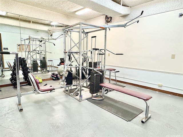 555 Hahaione St Unit 10F, Honolulu, HI 96825 - workout area with a textured ceiling