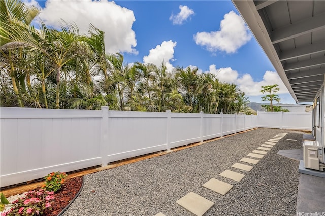 view of yard featuring a fenced backyard