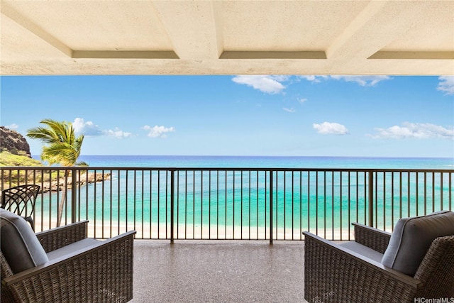 balcony with a water view