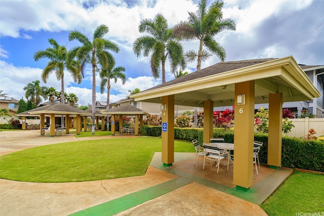 view of community featuring a gazebo