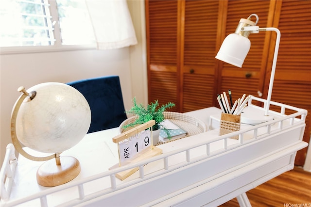 interior space with wood finished floors