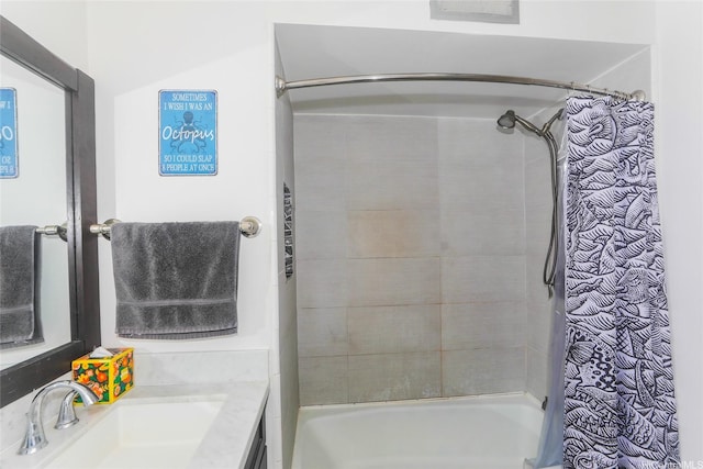 6770 Hawaii Kai Dr Unit 905, Honolulu, HI 96825 - bathroom with vanity and shower / bath combo with shower curtain