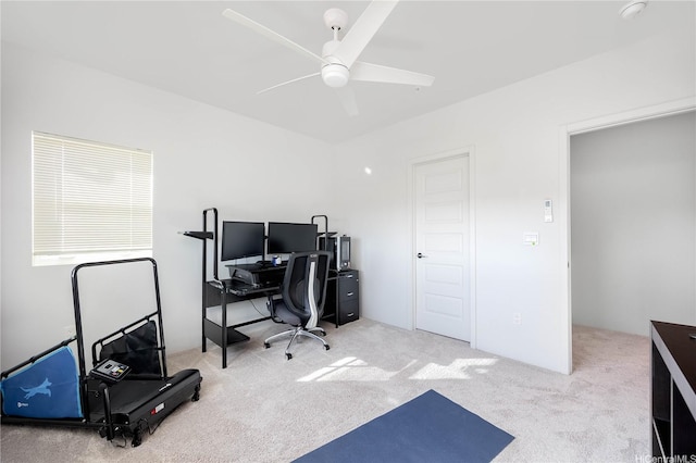 91-3525 Kauluakoko St Unit 2014, Ewa Beach, HI 96706 - office area with a ceiling fan and carpet floors