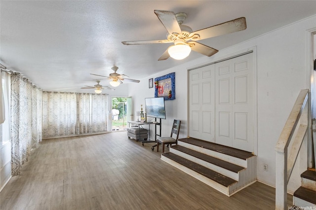 91-688 Kilinahe St, Ewa Beach, HI 96706 - interior space featuring a ceiling fan, wood finished floors, and stairs