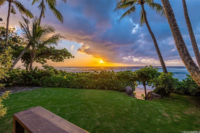 59-75 Hoalua St, Haleiwa, HI 96712 - yard at dusk with a water view and a yard
