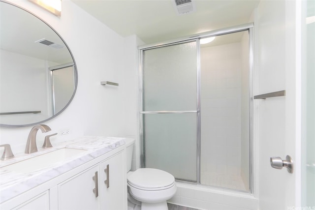 3161 Ala Ilima St Unit 403, Honolulu, HI 96818 - full bathroom featuring toilet, vanity, visible vents, and a stall shower