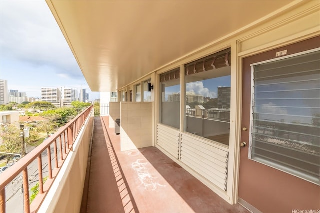 balcony with a city view