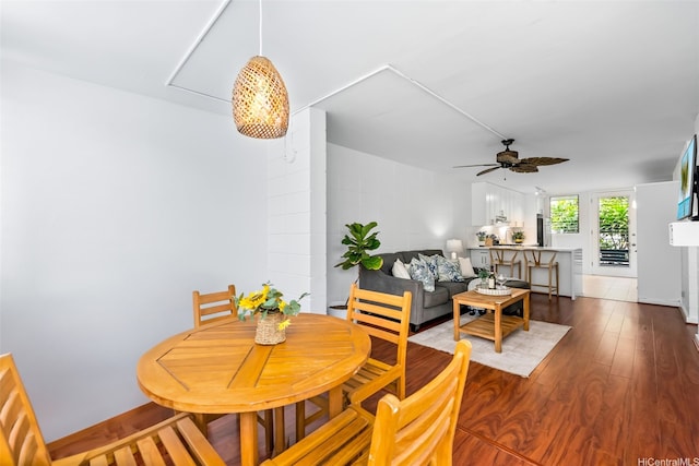 3131 Pualei Cir Unit 15, Honolulu, HI 96815 - dining area featuring ceiling fan and wood finished floors