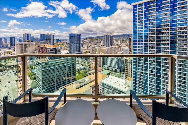balcony with a city view