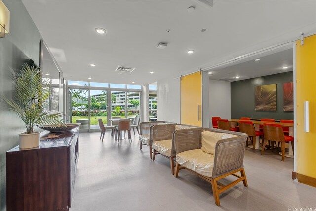 community lobby featuring visible vents