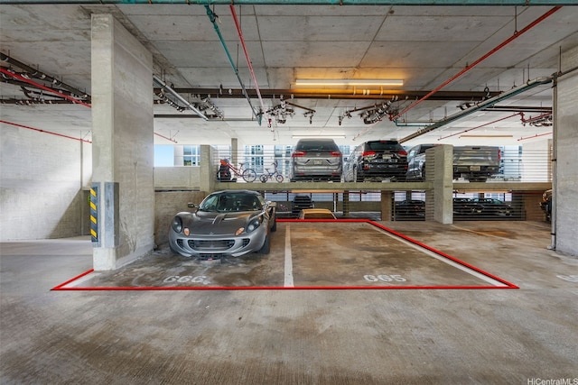 view of parking garage