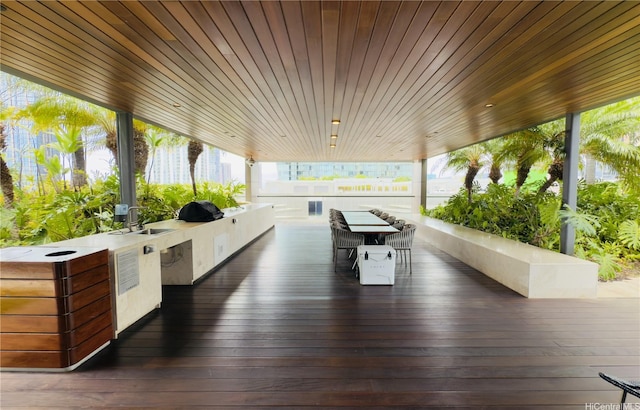 1108 Auahi St Unit 1001, Honolulu, HI 96814 - wooden terrace featuring an outdoor kitchen and a sink