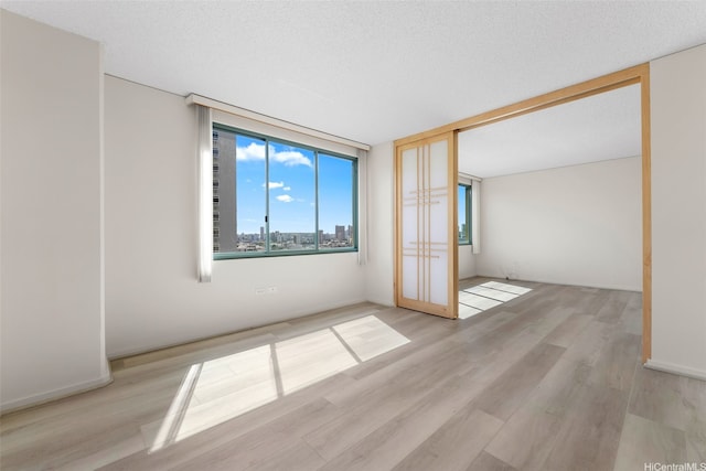 empty room featuring light wood finished floors