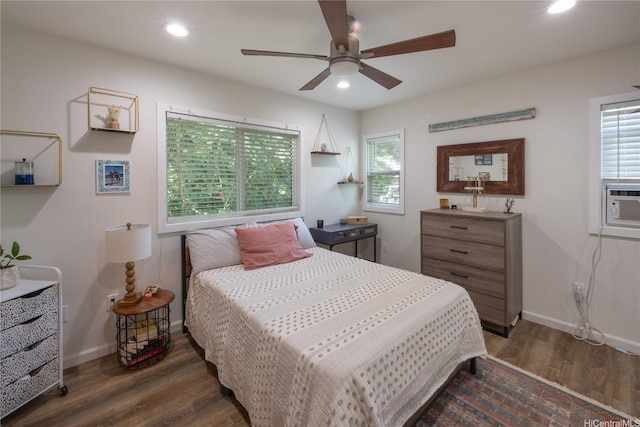 45-842 Anoi Rd Unit E, Kaneohe, HI 96744 - bedroom featuring wood finished floors, recessed lighting, multiple windows, and baseboards