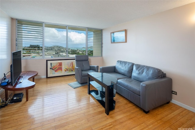 46-255 Kahuhipa St Unit A1204, Kaneohe, HI 96744 - living area with baseboards and wood finished floors