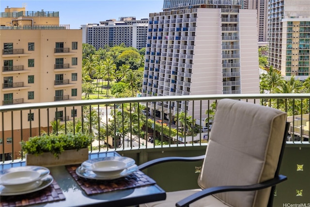 balcony featuring a view of city