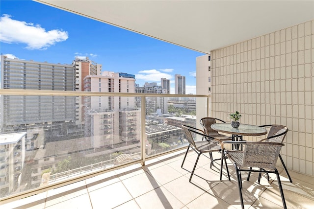 balcony with a city view