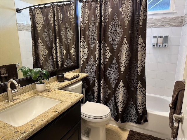 91-1005 Maulihiwa St, Kapolei, HI 96707 - bathroom with tile patterned floors, toilet, shower / bath combination with curtain, and vanity