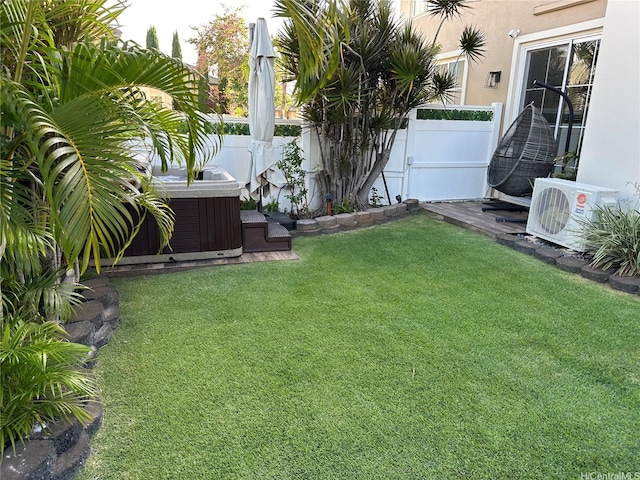 91-1005 Maulihiwa St, Kapolei, HI 96707 - view of yard with a hot tub and a cooling unit