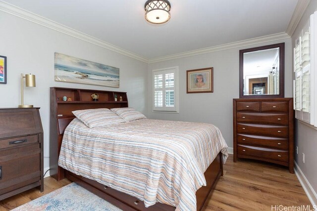 91-1068 Kaikohola St, Ewa Beach, HI 96706 - bedroom featuring wood finished floors, crown molding, and baseboards