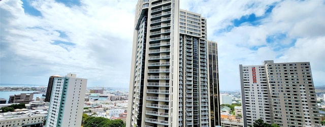 view of building exterior with a view of city