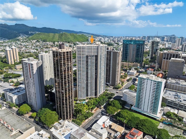 1212 Nuuanu Ave Unit 2406, Honolulu, HI 96817 - drone / aerial view with a mountain view and a city view