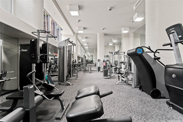 1212 Nuuanu Ave Unit 2406, Honolulu, HI 96817 - exercise room with carpet and visible vents
