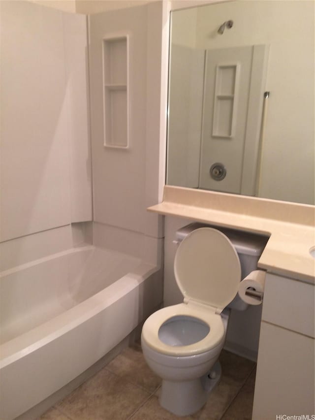 432 Mananai Pl Unit 18C, Honolulu, HI 96818 - bathroom featuring tile patterned floors, vanity, toilet, and shower / tub combination