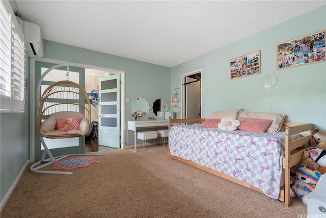 6129 Summer St Unit 6129D, Honolulu, HI 96821 - bedroom featuring carpet and a wall mounted air conditioner