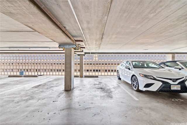 view of parking garage