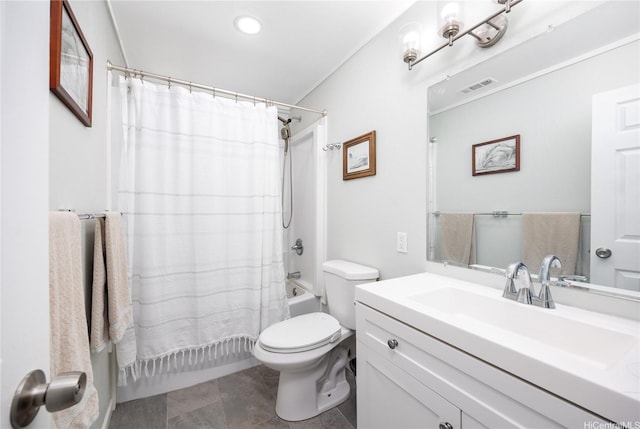91-444 Pohakupuna Rd, Ewa Beach, HI 96706 - full bathroom featuring toilet, visible vents, shower / bath combination with curtain, and vanity