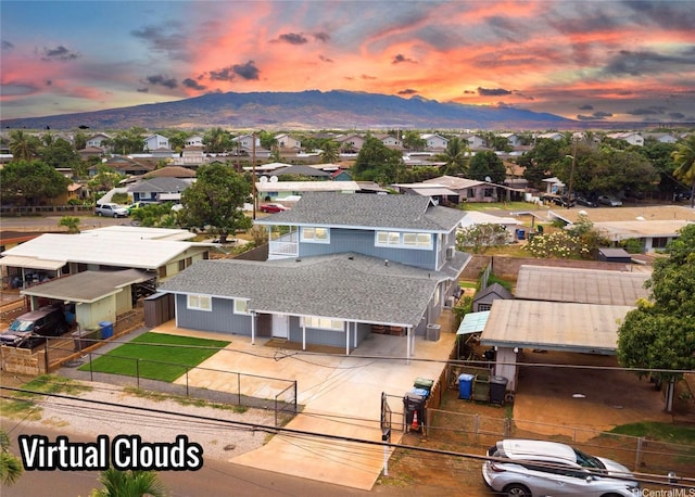 91-444 Pohakupuna Rd, Ewa Beach, HI 96706 - aerial view at dusk featuring a residential view and a mountain view