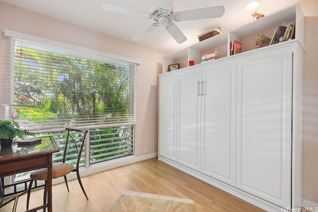 6370 Hawaii Kai Dr Unit 37, Honolulu, HI 96825 - interior space featuring light wood-type flooring, a ceiling fan, and baseboards