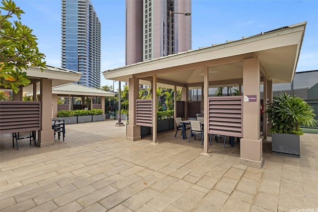 view of patio with a gazebo