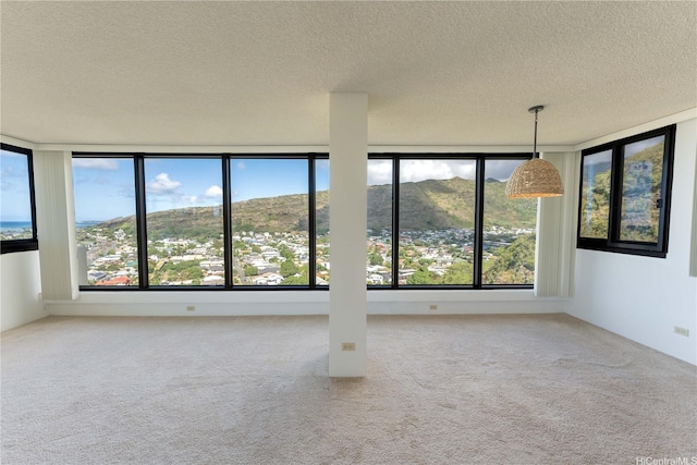 250 Kawaihae St Unit 15B, Honolulu, HI 96825 - carpeted empty room with a textured ceiling and a mountain view