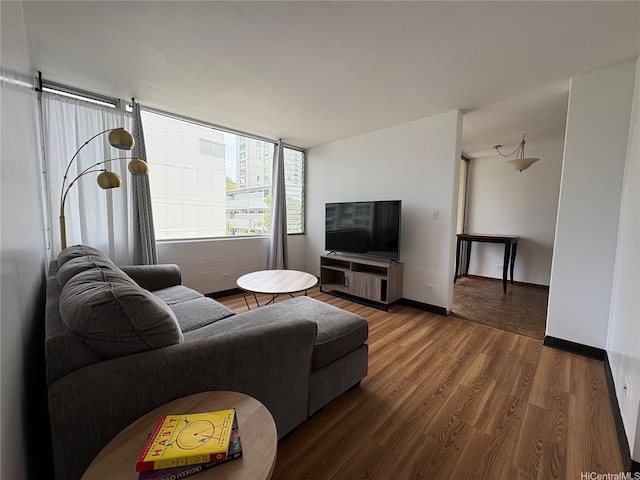 1624 Dole St Unit 303, Honolulu, HI 96822 - living room with wood finished floors and baseboards