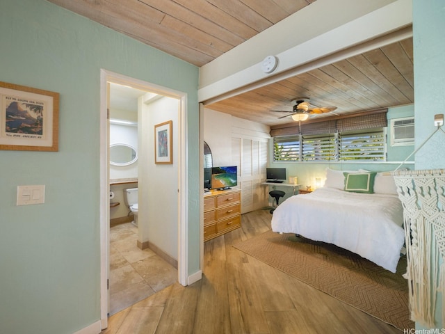 87-561 Farrington Hwy Unit 315, Waianae, HI 96792 - bedroom with a closet, wooden ceiling, a wall unit AC, and wood finished floors