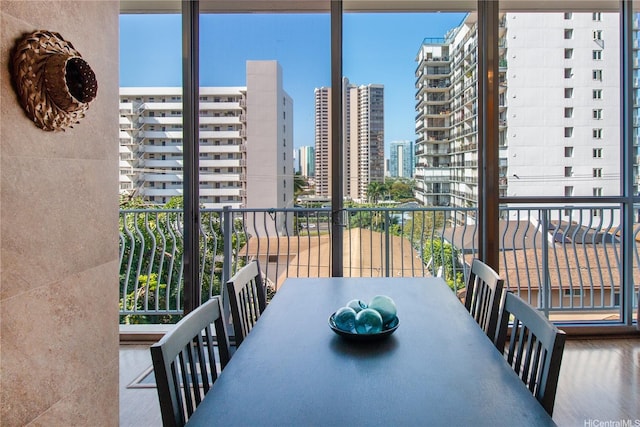 balcony featuring a view of city