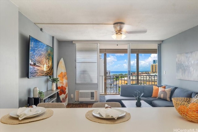 475 Atkinson Dr Unit 1806, Honolulu, HI 96814 - dining space featuring cooling unit and ceiling fan