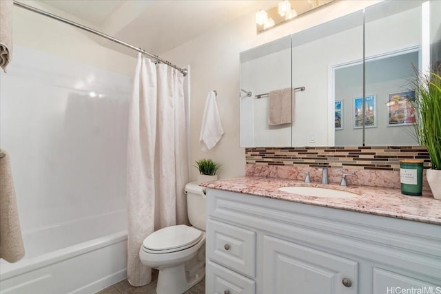 475 Atkinson Dr Unit 1806, Honolulu, HI 96814 - bathroom featuring toilet, shower / bath combo, vanity, and tasteful backsplash