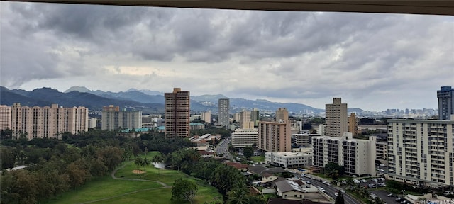 city view with a mountain view